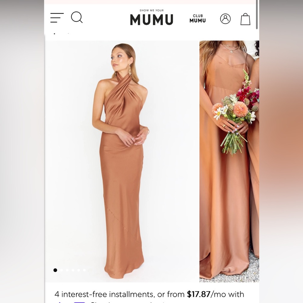 Show me your mumu Jasmine maxi in Copper color